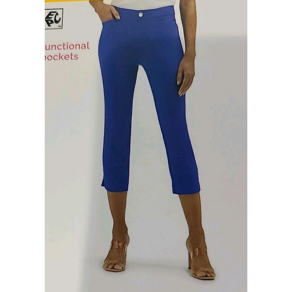 NWT Rafaella Women's 23" Pull On Comfort Stretch Capri Pant Dazzling Blue Sz 8